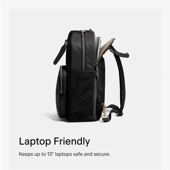 Lo & Sons Rowledge Black Work / Travel Backpack with Front Zipper Pocket - Picture 2 of 9